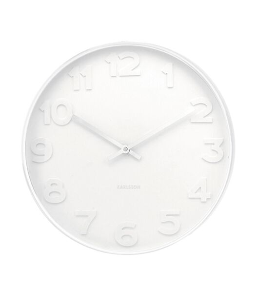 Horloge murale Mr. White Numbers - Blanc - Ø37,5cm
