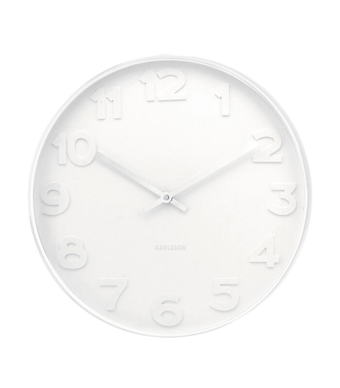 Horloge murale Mr. White Numbers - Blanc - Ø37,5cm image number 0
