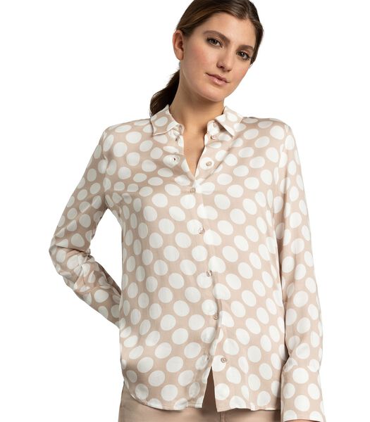 Viscose blouse met grote, lichtgekleurde stippen