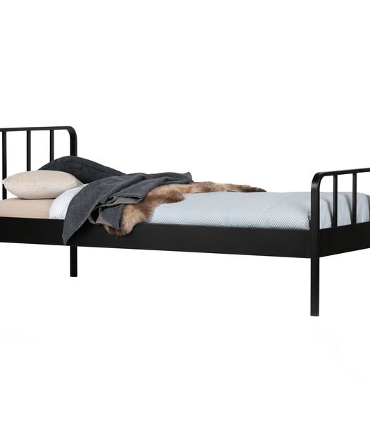 Mees Bed - Metaal - Zwart - 90x208x95