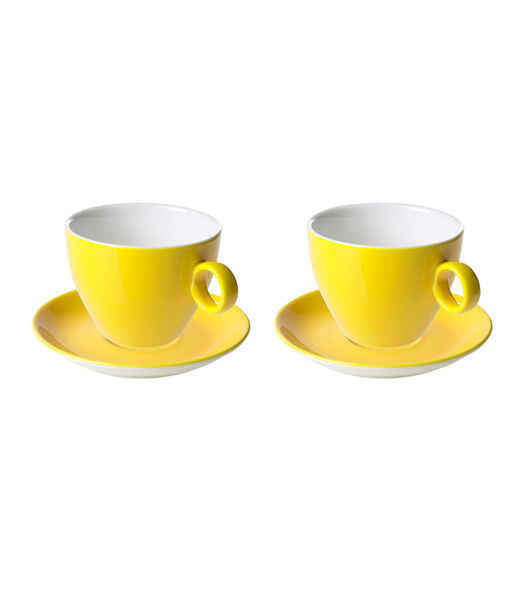Tasse à cappuccino et soucoupe  Bart Color Cafe 23 cl 15 cm Porcelaine jaune 2 pièce(s)