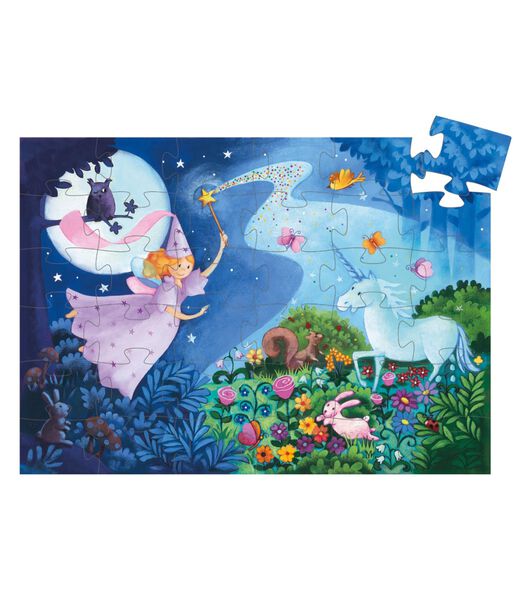 silhouetpuzzels The fairy and the unicorn - 36 stukjes