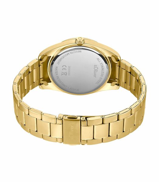 Quartz horloge voor mannen, roestvrij staal IP goud
