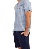 Pyjama short t-shirt Light Stripes bleu image number 2