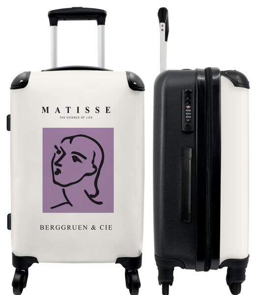 Handbagage Koffer met 4 wielen en TSA slot (Kunst - Matisse - Line art - Vrouw - Paars)