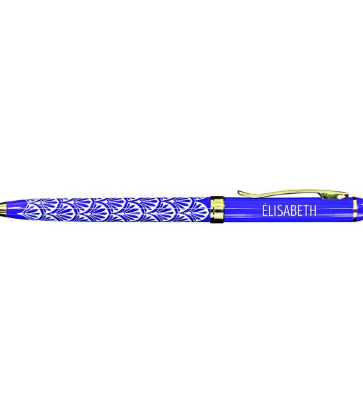 Fijne pen in gelakt metaal violet- Elisabeth