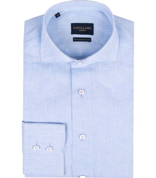 Firento Overhemd Linnen Lichtblauw