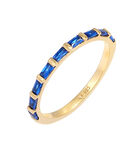 Ring Elli Premium Ring Dames Band Fonkelend Met Synthetische Saffieren In 925 Sterling Zilver Verguld image number 4