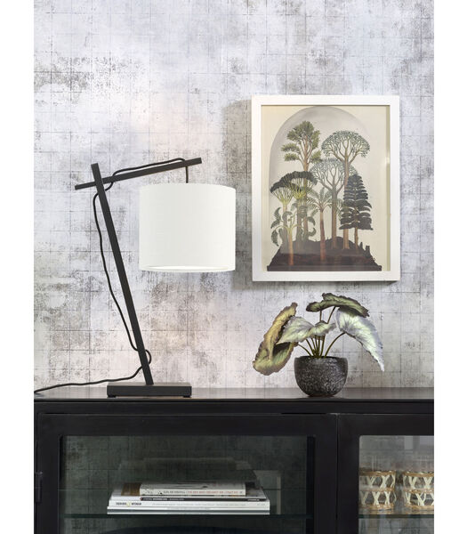 Lampe de table Andes - Bambou Noir/Blanc - 30x18x46cm