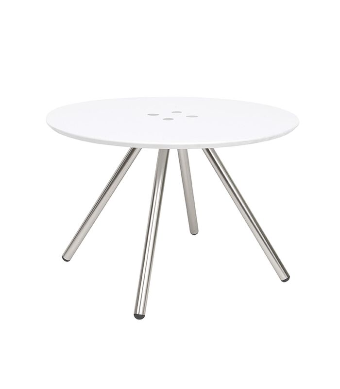 Table basse Sliced - Blanc, pieds satinés - 60x40cm image number 0