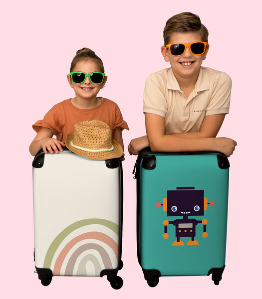 Bagage à main Valise avec 4 roues et serrure TSA (Arc-en-ciel - Beige - Vert - Enfants - Abstrait)