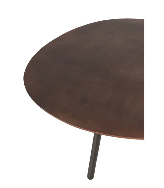 Renal - Table basse - en forme de rein - aluminium - brun