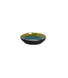 Bord diep Lotus 21 cm Turquoise Zwart Stoneware 4 stuks image number 1