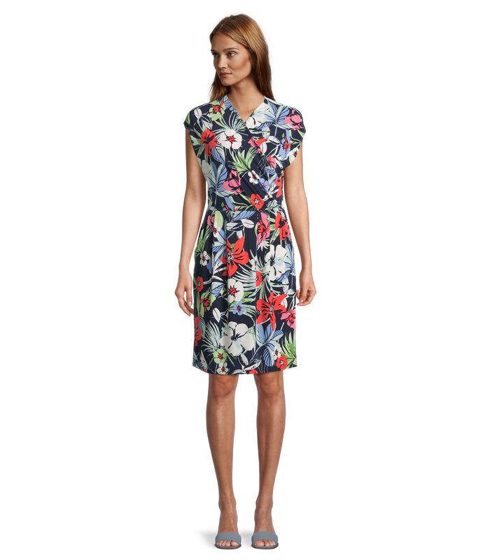 Jersey jurk met bloemenprint image number 0