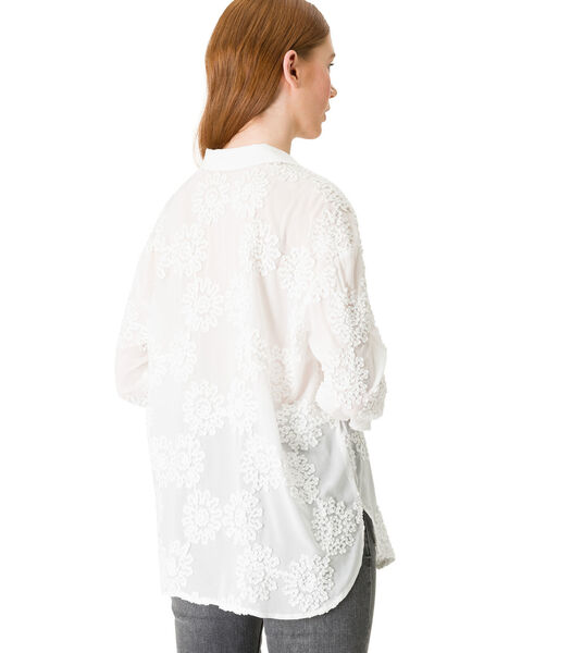Overhemd blouse met borduursel