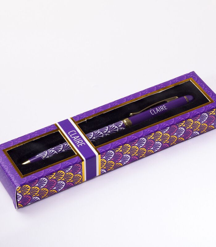 Fijne pen in gelakt metaal violet - Claire image number 2