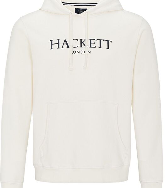 Hackett Sweat à Capuche Logo Blanc Cassé