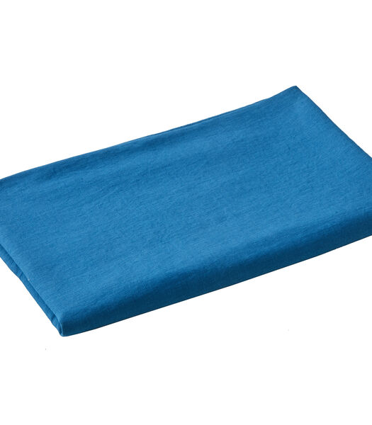 LOUXOR Bleu paon - Drap 100% lin lavé