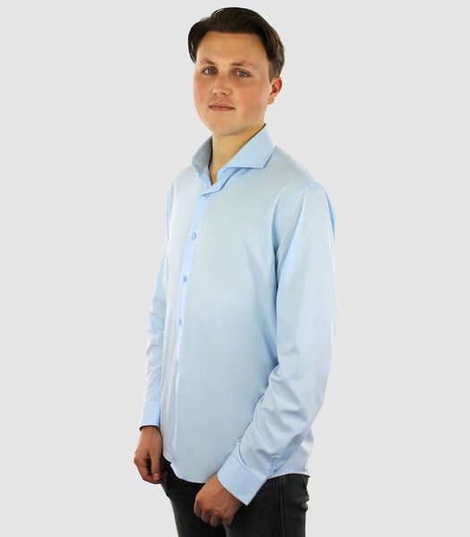 Chemise sans repassage - Bleu clair - Coupe Regular - Bambou - Homme