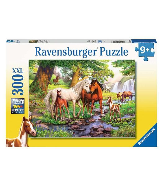 puzzel Wilde paarden bij de rivier - legpuzzel - 300 stukjes