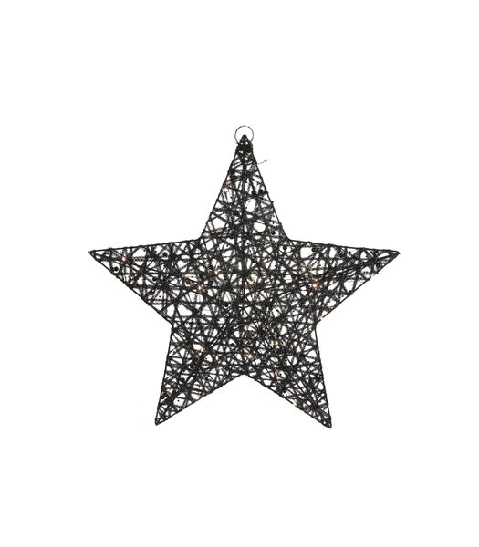 Étoile de Noël  Noir Lille - avec minuterie LED - Grande