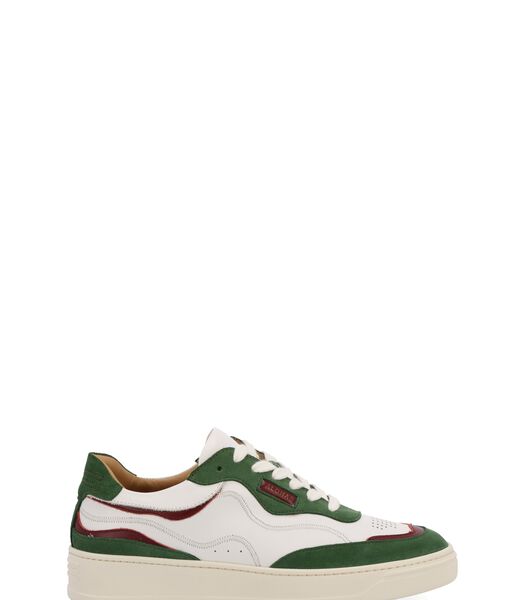TB.87 - Sneakers wit en groen leer