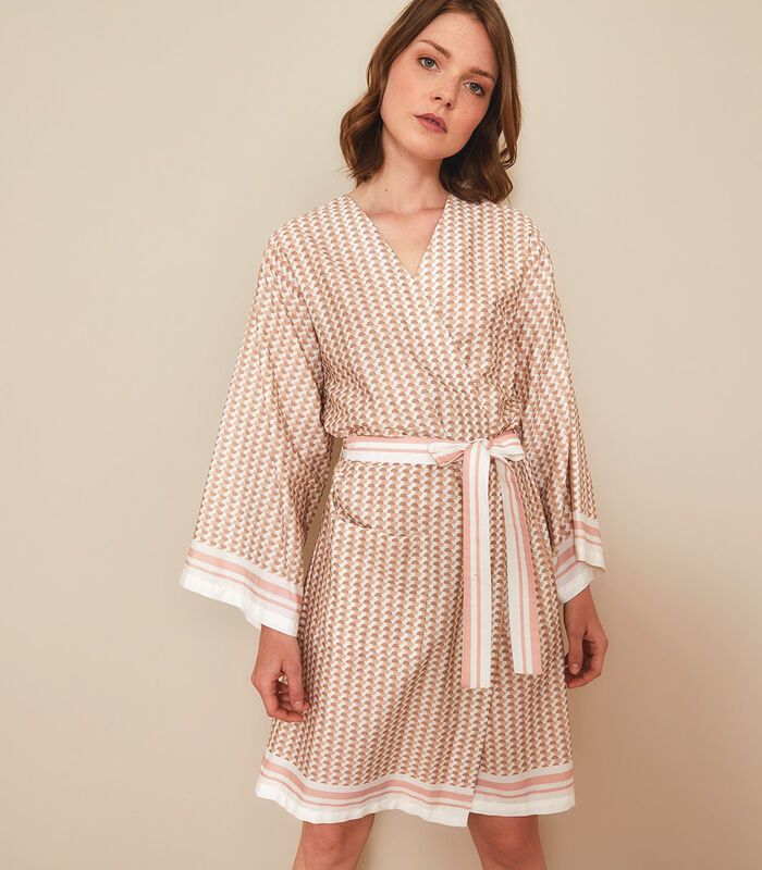 Homewear korte Kimono katoensatijn image number 0
