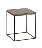 Lot de 2 tables d'appoint - Marbre - Laiton antique - 45x40x40/35x36x36 cm - Mellow image number 3