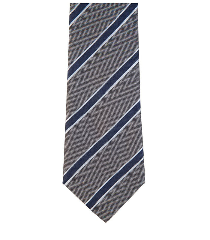 Cravate club à rayures en soie image number 1