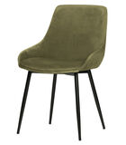 Lot de 2 chaises de table - Velours - Vert - 83x51x55 - Selin image number 4