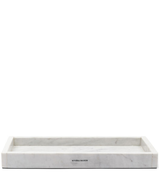Sessari Marble - plateau à bougies marbre blanc 40 cm de long