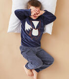 Fluwelen 2-delige pyjama met vos, donkerblauw image number 0