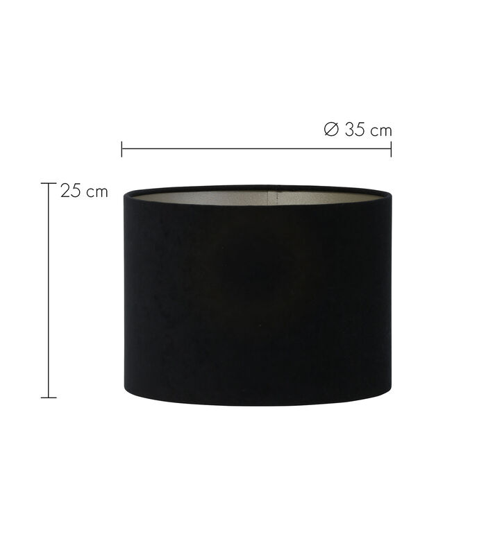 Abat-jour cylindre Velours - Noir - Ø35x25cm image number 4