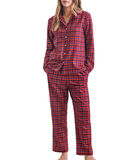Ensemble pyjama long à carreaux en coton X'mas classic image number 0