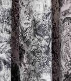Rideau à oeillets noirs KALI blanc et fusain 145x270 cm image number 3