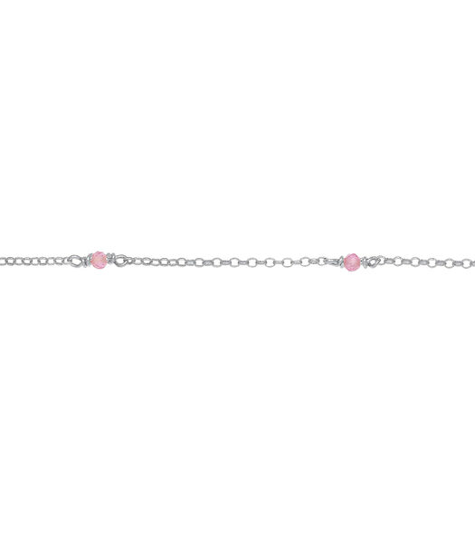 Halsketting Dames Choker Filigraan Trend Met Roze Kwarts Parels In 925 Sterling Zilver Verguld