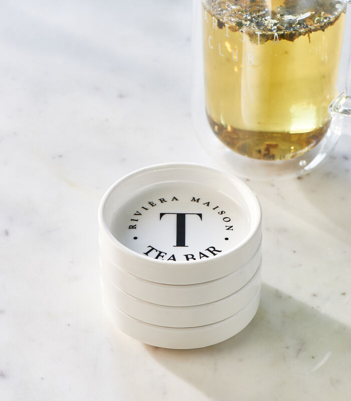 porte-sachet de thé avec texte, vaisselle - Tea Bar - Blanc - 4 pièces image number 3