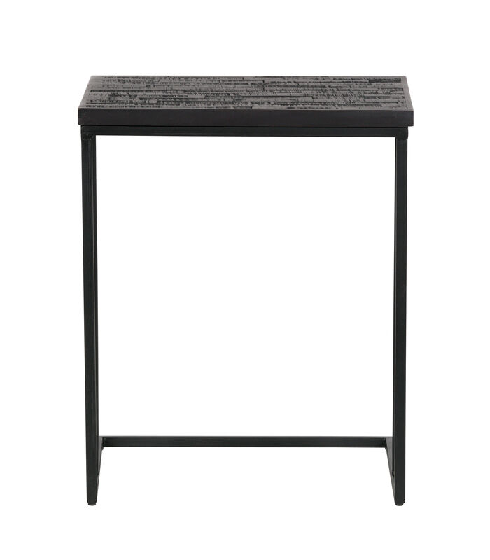 Table d'appoint en forme de U - Bois - Noir - 55x45x35 cm - Sharing image number 1
