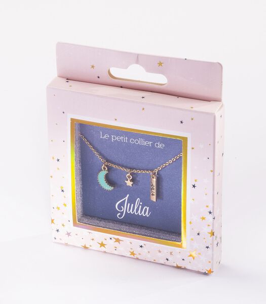 Collier prénom Julia avec pendentif Lune