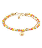 Bracelet Perles Pour Enfants Couche Beads Avec Smiling Face En Argent Sterling 925 Plaqué Or image number 0