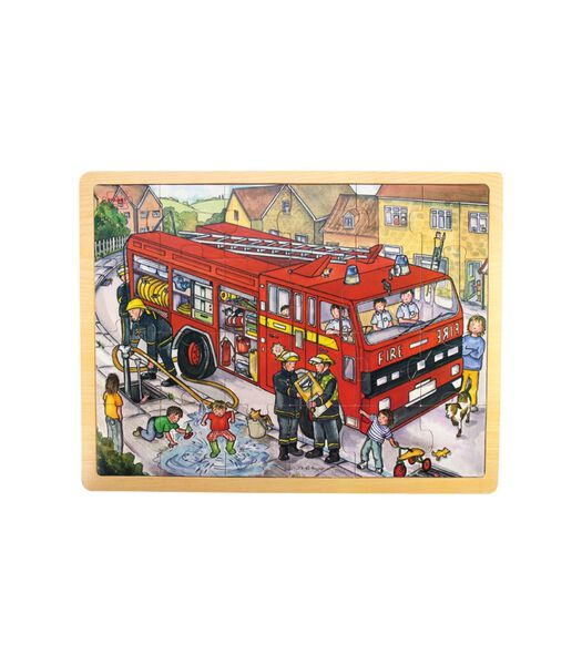 Bigjigs Puzzle en bois Pompiers - 24 pièces