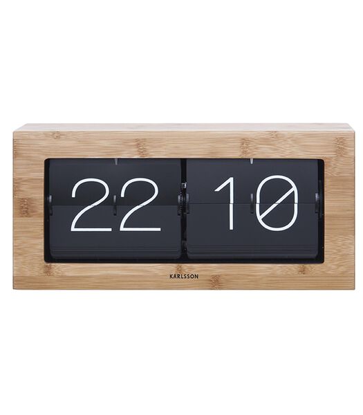 Horloge murale/de table Boxed - Flip XL - Bambou - 37x17,5x9cm