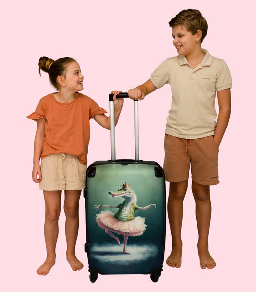 Bagage à main Valise avec 4 roues et serrure TSA (Crocodile - Couronne - Or - Ballet - Portrait)