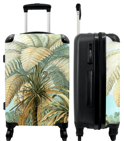Handbagage Koffer met 4 wielen en TSA slot (Vintage - Palmboom - Haeckel - Kunst - Tropisch)