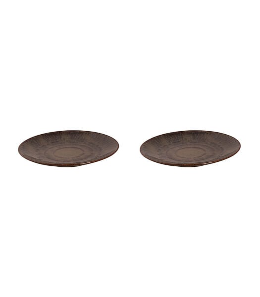 Bord coupe Victory 21 cm Bruin Stoneware 2 stuks