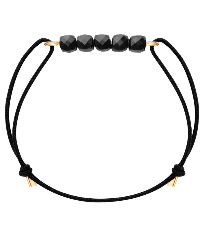 Bracelet Spinelle noir sur Or 14K gold-filled & cordon noir image number 0