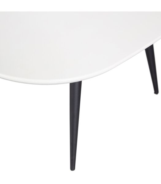Table À Manger - Cendre/Métal - Brouillard/Noir - 75x130x130  - Tablo