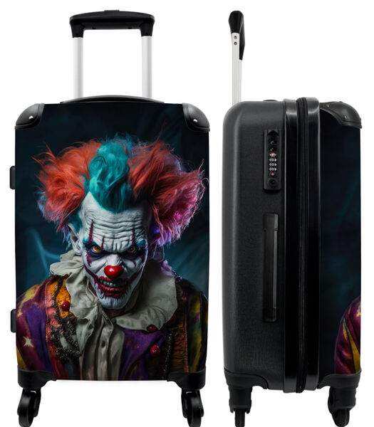 Handbagage Koffer met 4 wielen en TSA slot (Clown - Make up - Kostuum - Portret - Horror)