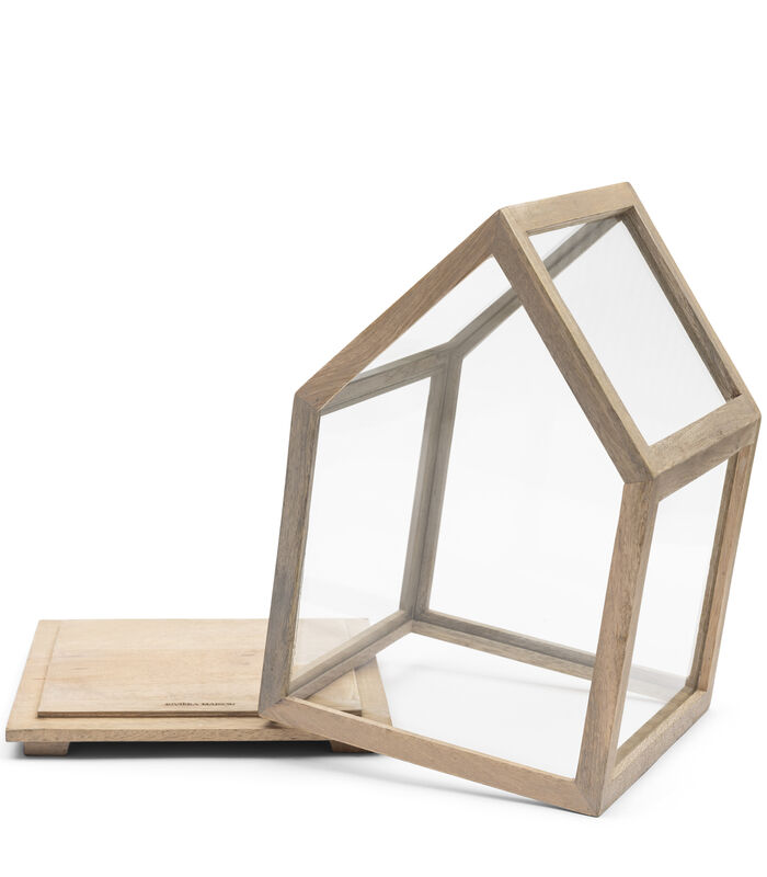 De Saleccia Vitrine box houten frame - in vorm van huis met stolp image number 2