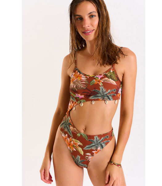 Bruin bikini met bloemenprint Fentana HANALEI